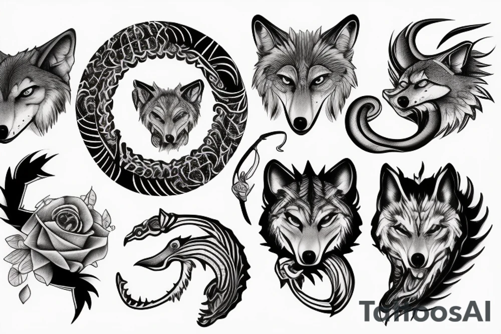 wolf ouroboros tattoo idea