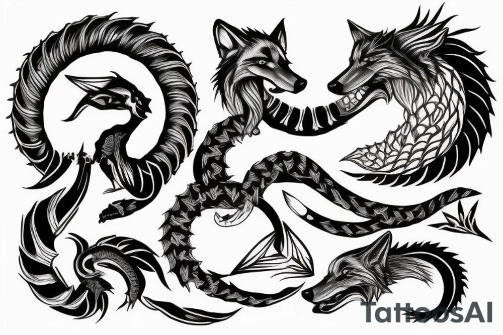 wolf ouroboros tattoo idea