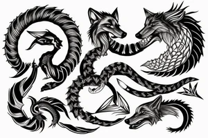 wolf ouroboros tattoo idea