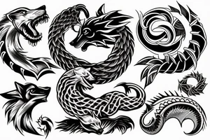 wolf ouroboros tattoo idea