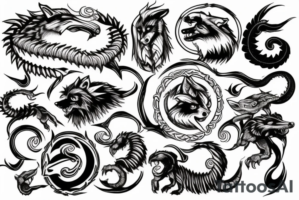 wolf ouroboros tattoo idea