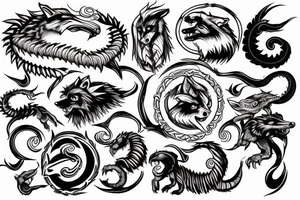 wolf ouroboros tattoo idea