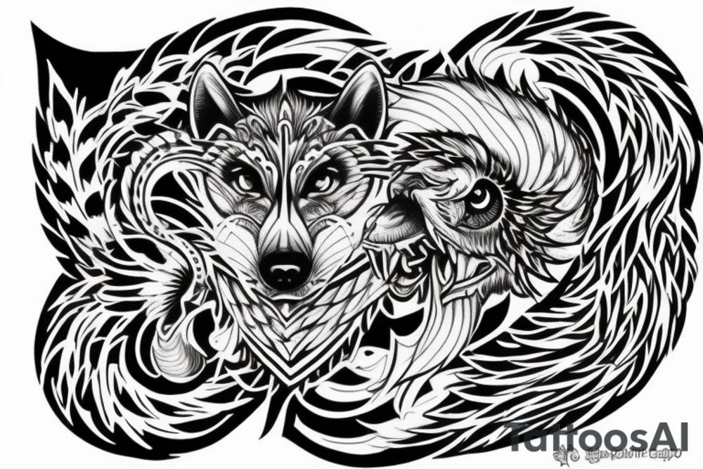 wolf ouroboros tattoo idea