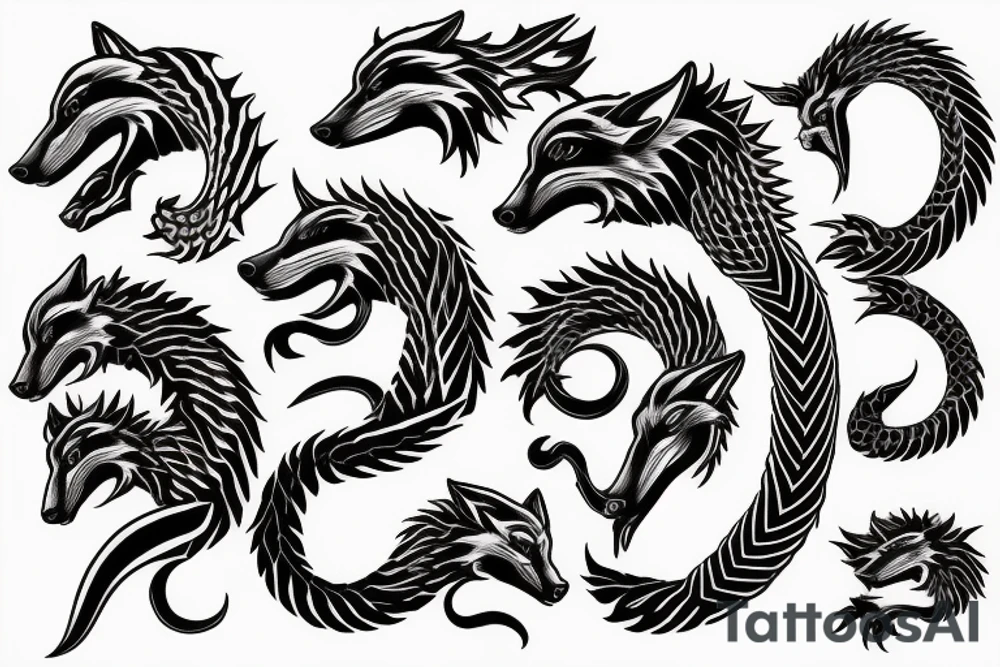 wolf ouroboros tattoo idea