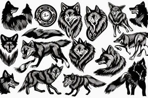 wolf circling prey tattoo idea