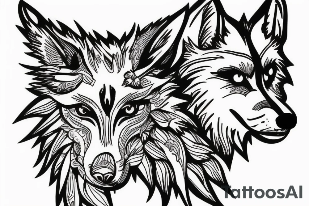 wolf circling prey tattoo idea