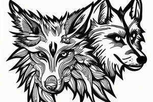 wolf circling prey tattoo idea