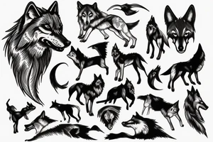 wolf circling prey tattoo idea