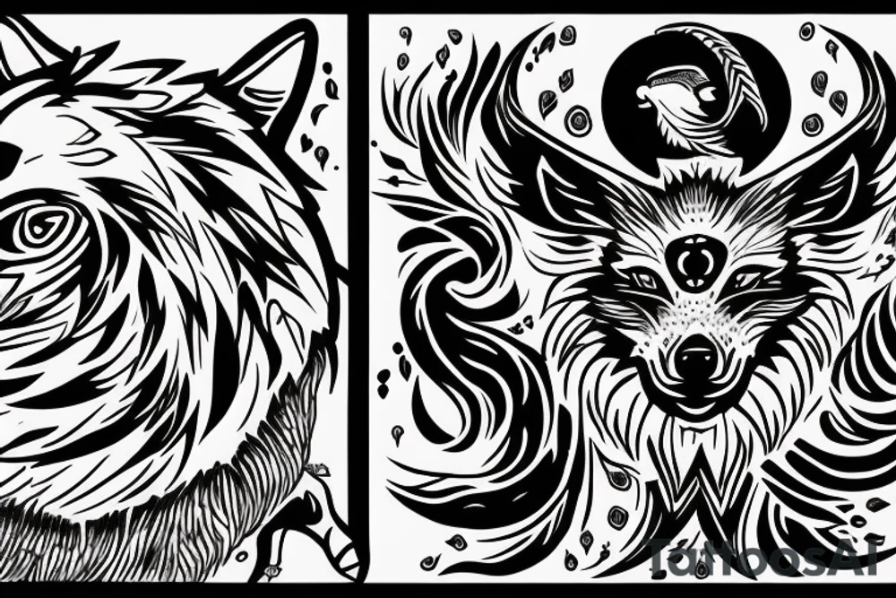 wolf circling prey tattoo idea