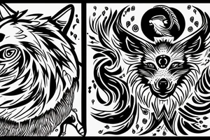 wolf circling prey tattoo idea