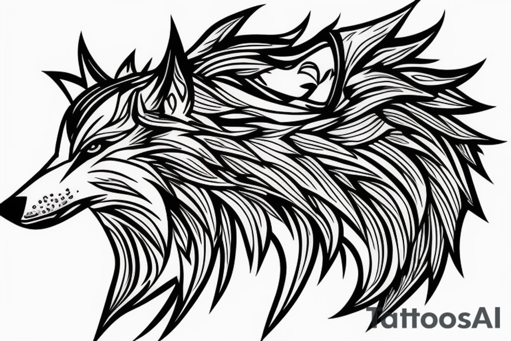 wolf circling prey tattoo idea