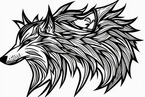 wolf circling prey tattoo idea