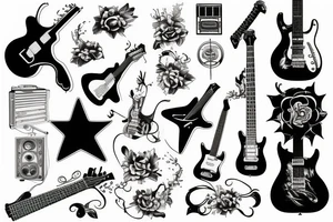 Rock music guitar tattoo idea