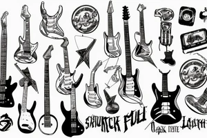Rock music guitar tattoo idea