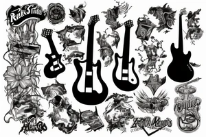 Rock music guitar tattoo idea