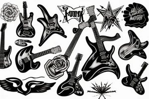 Rock music guitar tattoo idea