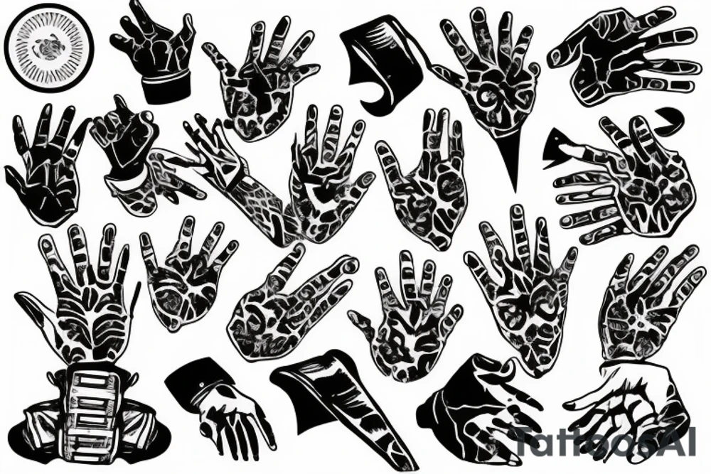 Rock music hand tattoo idea