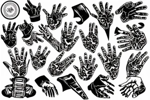 Rock music hand tattoo idea
