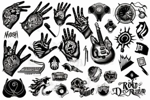 Rock music hand tattoo idea