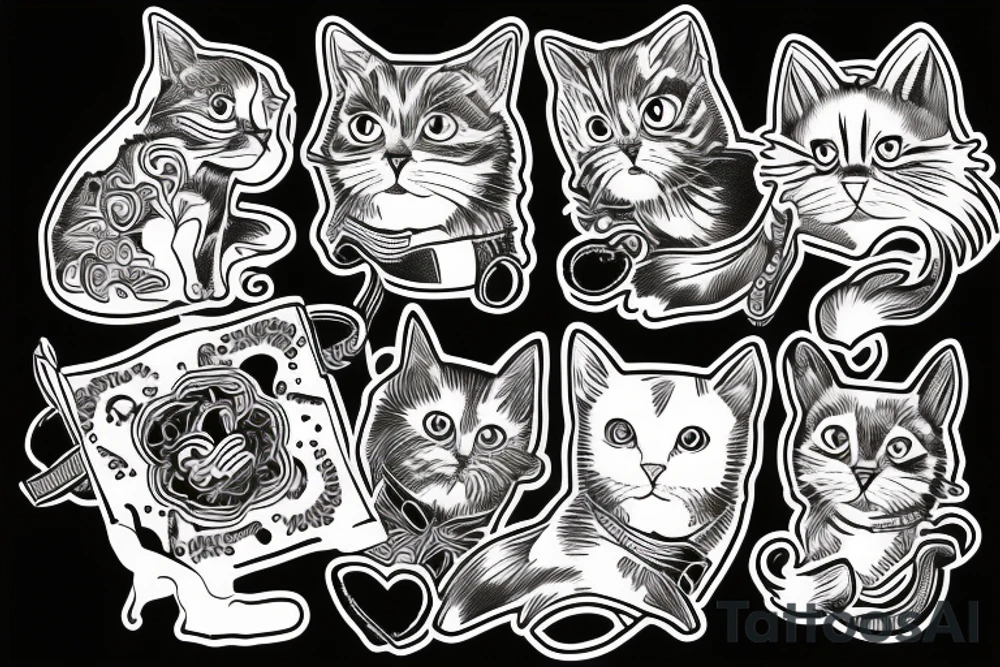 Cats dogs tattoo idea