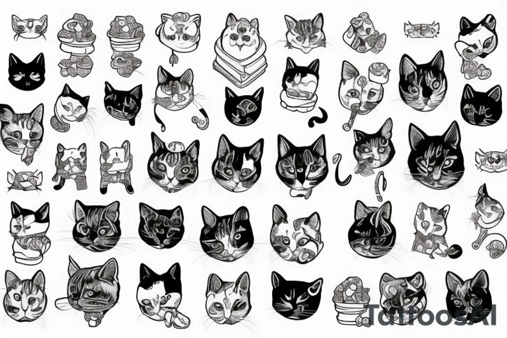 Cats dogs tattoo idea
