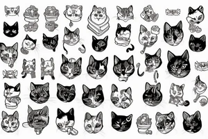 Cats dogs tattoo idea