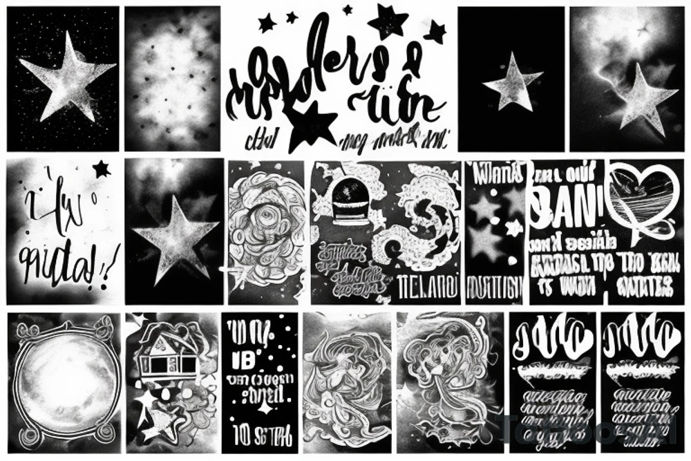 Clouds with stars and a quote tattoo idea