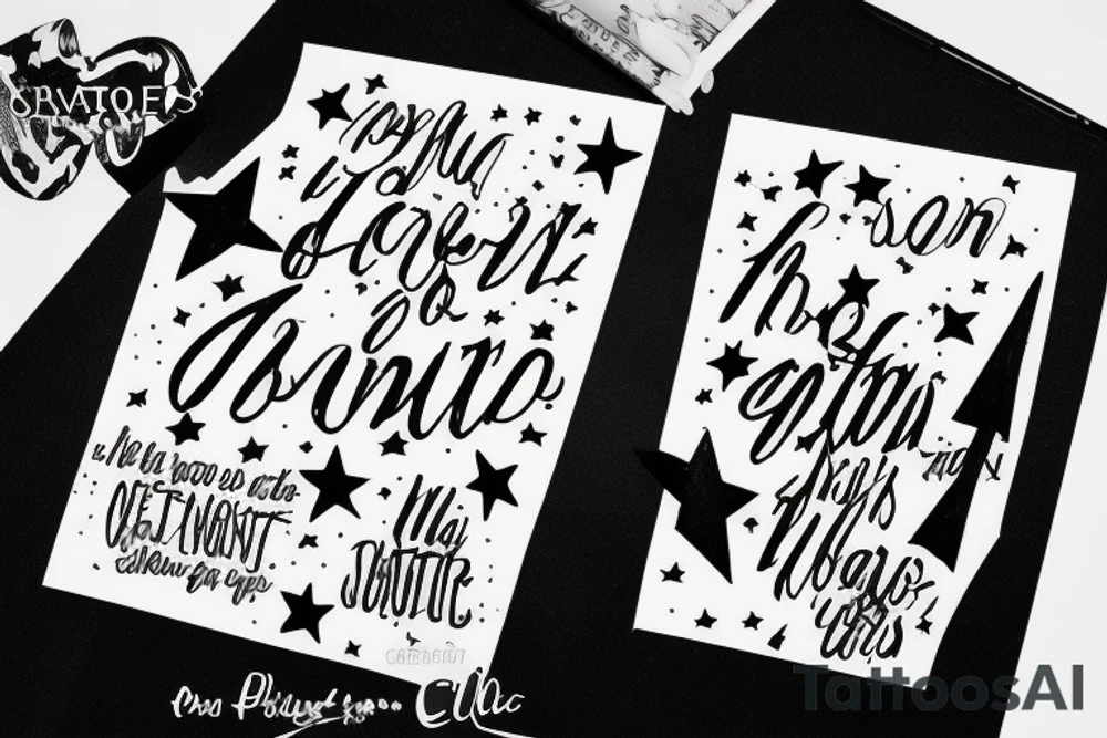Clouds with stars and a quote tattoo idea
