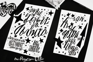 Clouds with stars and a quote tattoo idea