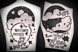 Clouds with stars and a quote tattoo idea