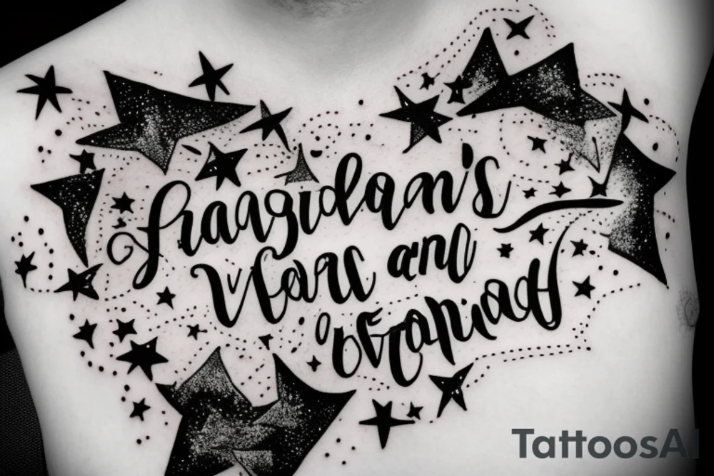 Clouds with stars and a quote tattoo idea
