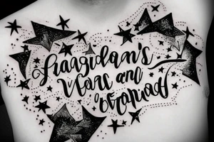 Clouds with stars and a quote tattoo idea