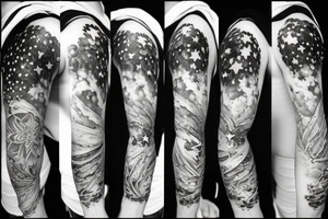 Quote with clouds and stars tattoo idea