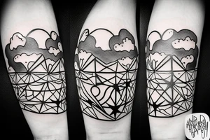 Quote with clouds and stars tattoo idea