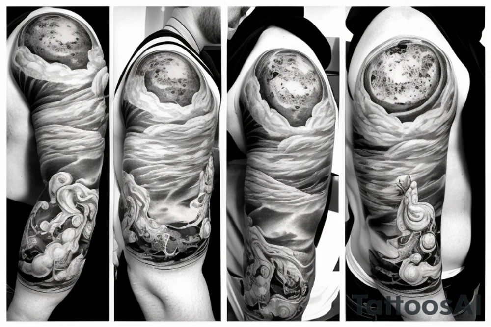 Quote with clouds and stars tattoo idea