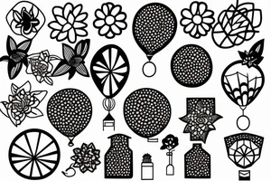 Flowers in a balloon tattoo idea