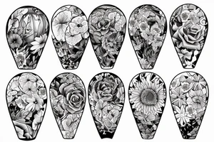 Hot air balloon with flowers inside tattoo idea