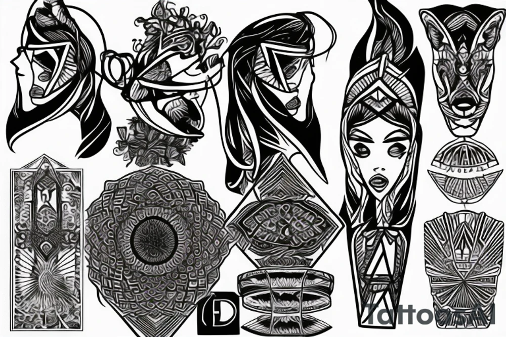 Boy shepherd pyramids oasis wind tattoo idea