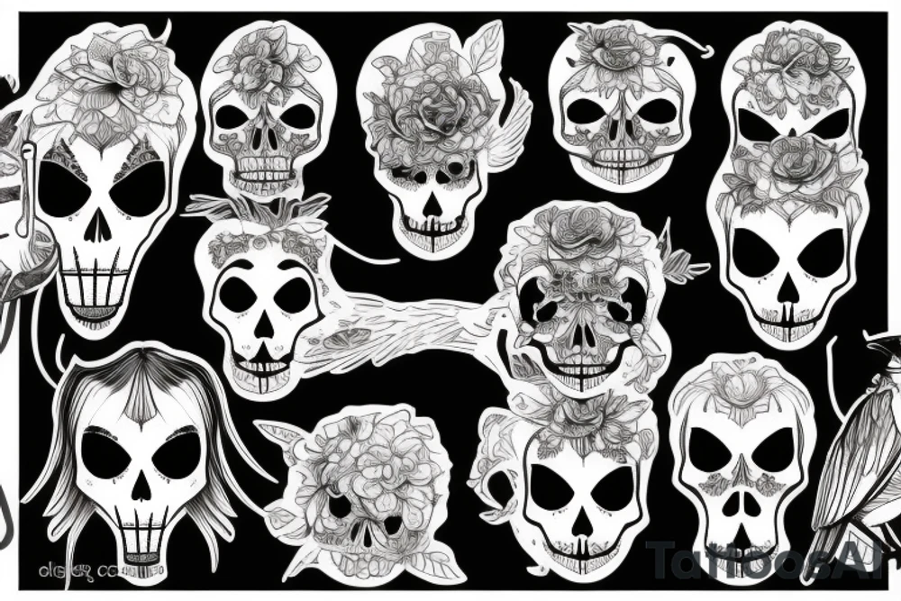 bird skellington tattoo idea