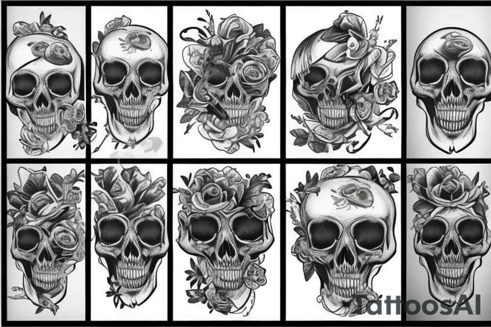 bird skull tattoo idea