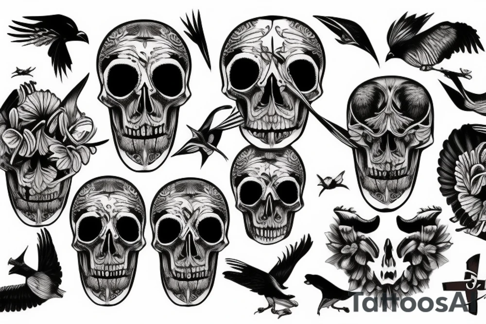 bird skull tattoo idea
