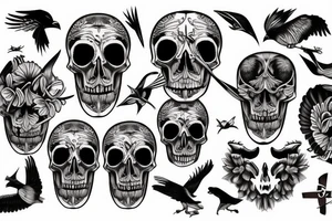 bird skull tattoo idea