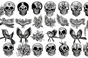 bird skeleton tattoo idea