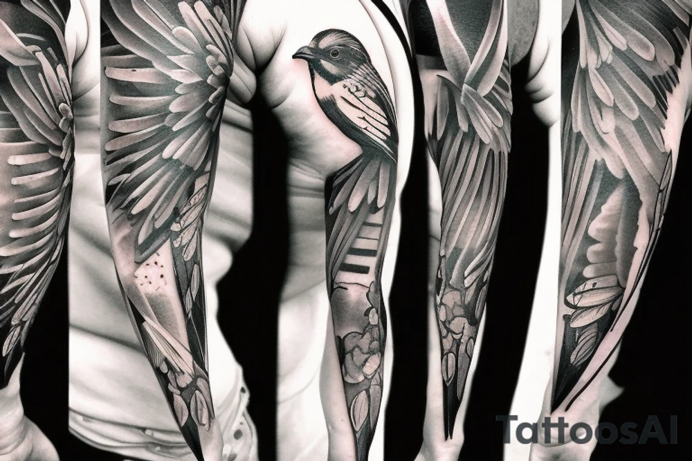 bird skeleton tattoo idea