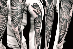 bird skeleton tattoo idea