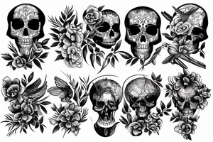 bird skeleton tattoo idea