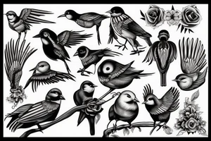 bird skeleton tattoo idea