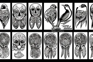 bird skeleton tattoo idea