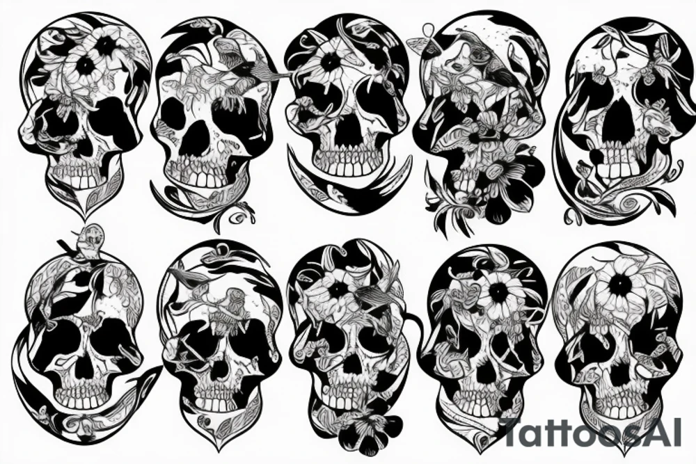 bird skeleton tattoo idea