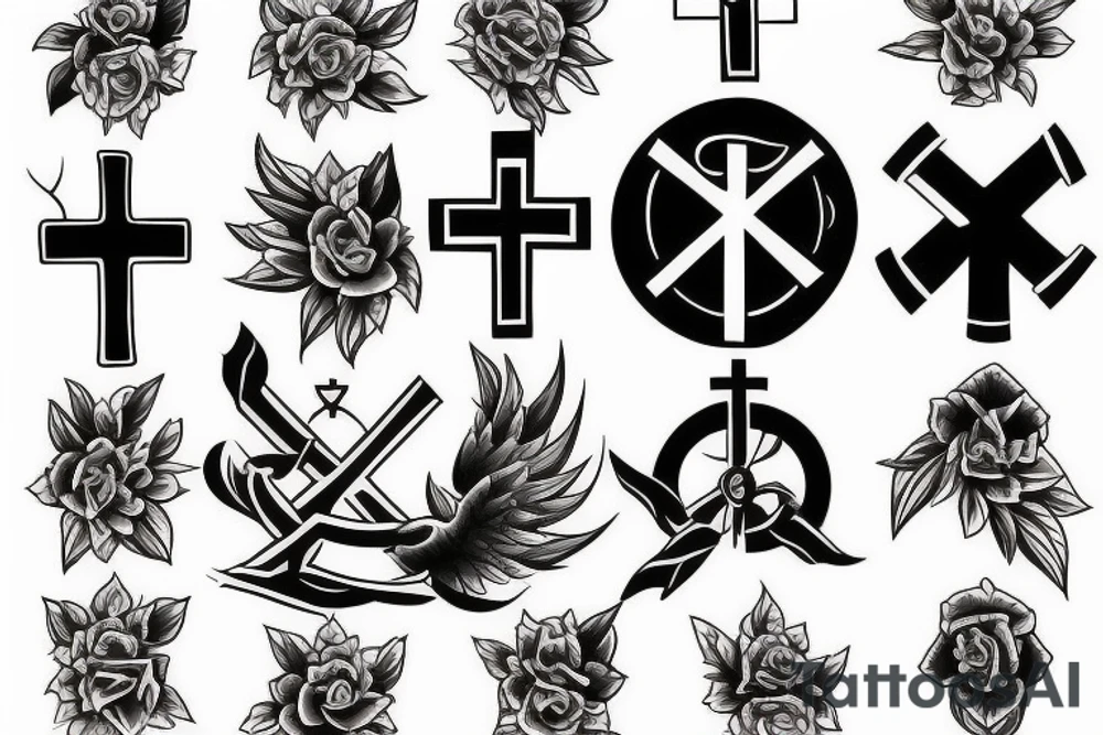 christian cross tattoo idea
